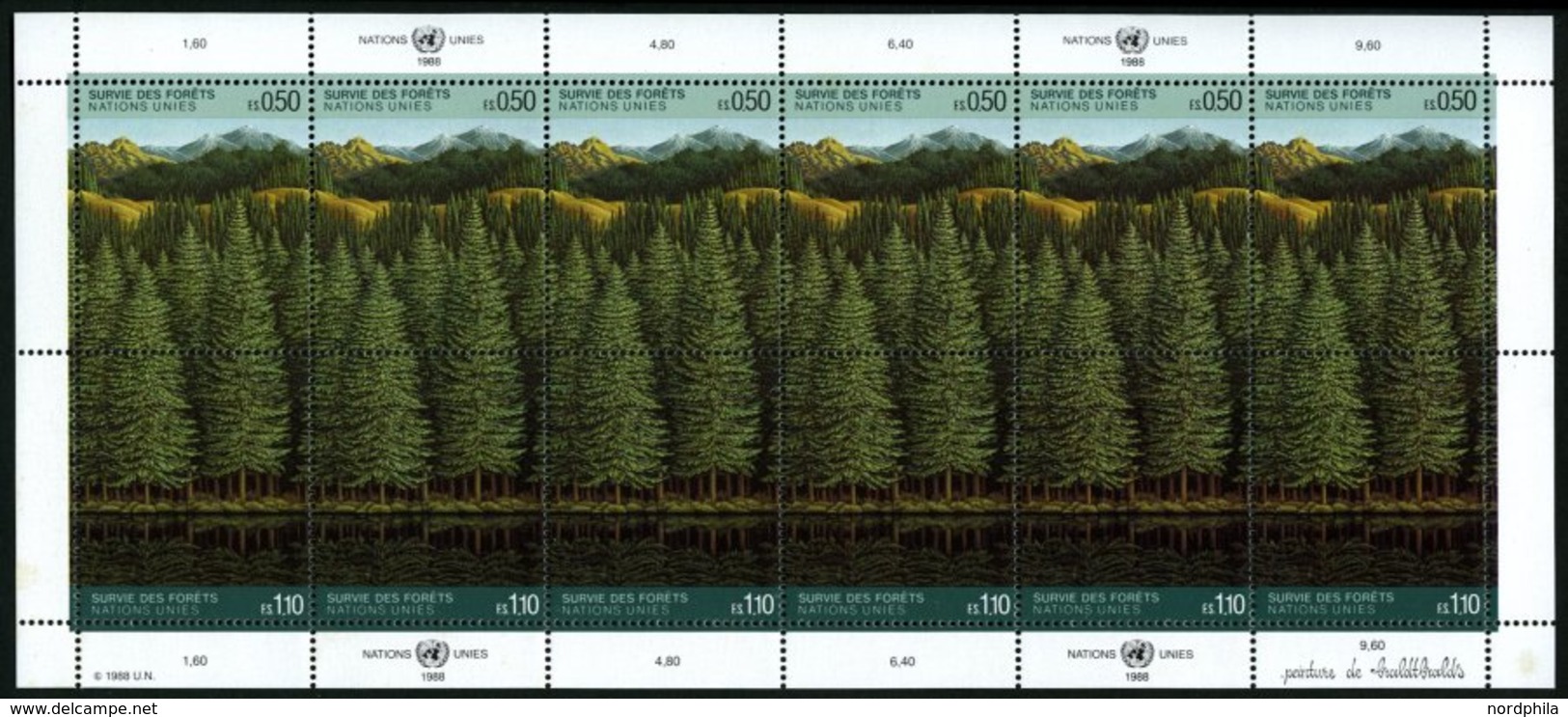 UNO - GENF 165/6KB **, 1988, Rettet Den Wald Im Zusammendruckbogen, Pracht, Mi. 60.- - Autres & Non Classés