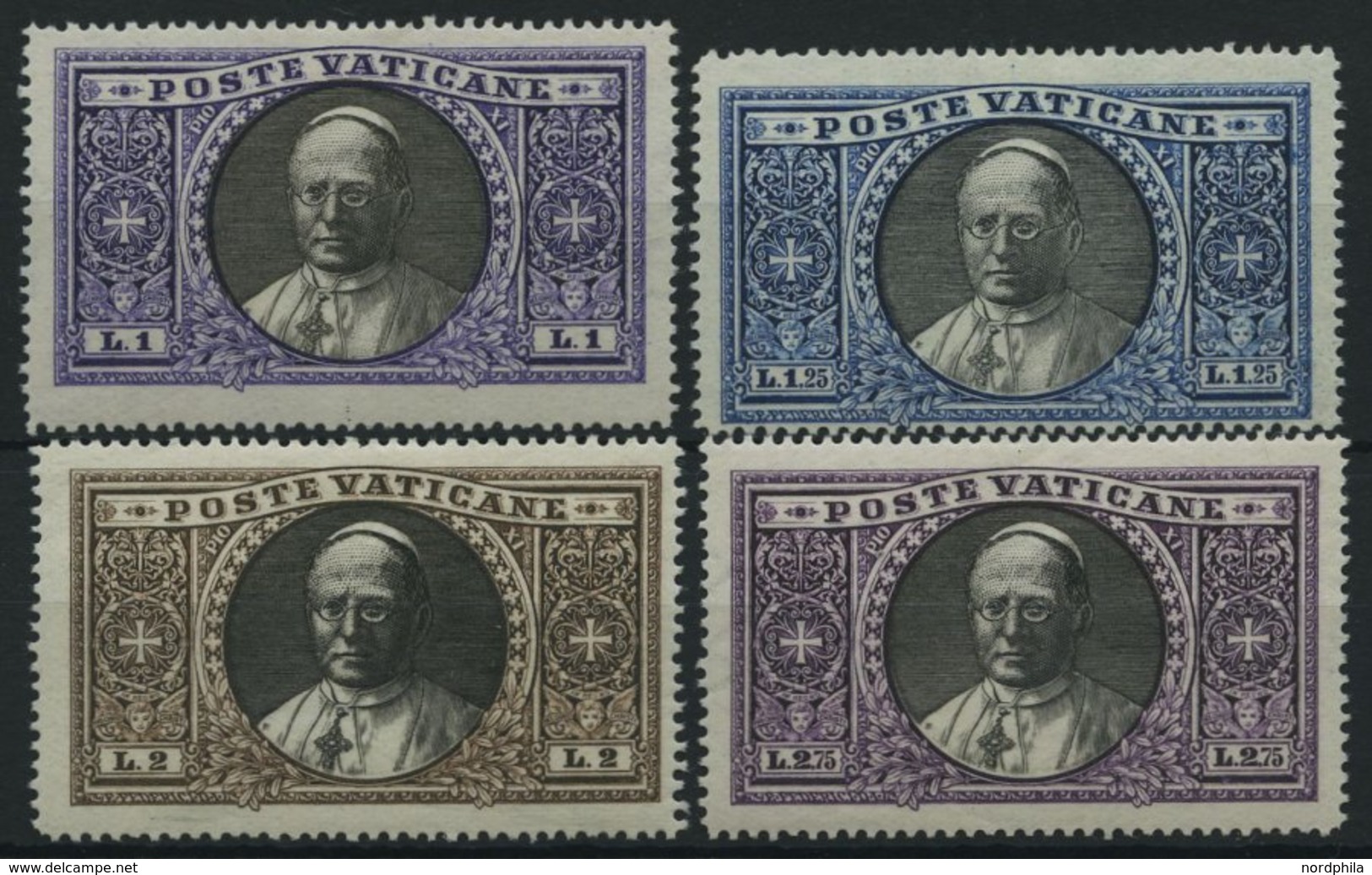 VATIKAN 30-33 *, 1933, 1 - 2.75 L. Papst Pius XI, Falzrest, 4 Prachtwerte - Altri & Non Classificati