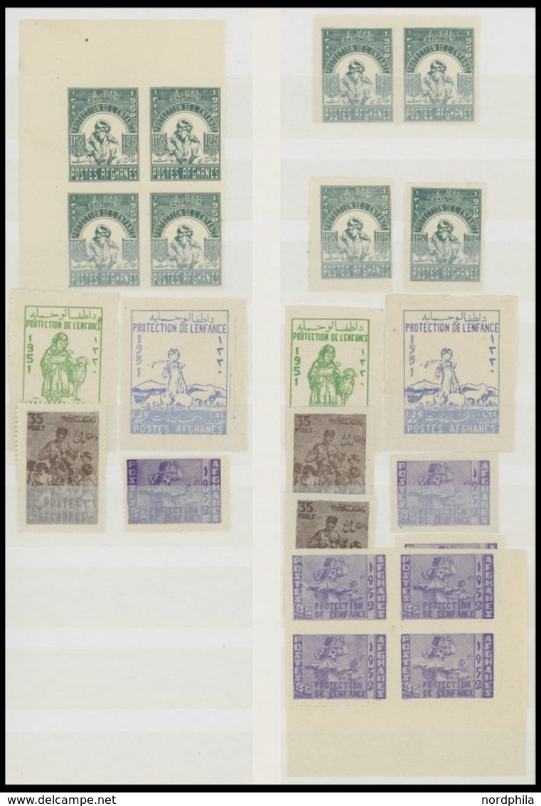 AFGHANISTAN **, fast nur postfrische Sammlung Afghanistan bis 1969, incl. Dienstmarken, Paketmarken, Zwangszuschlagsmark