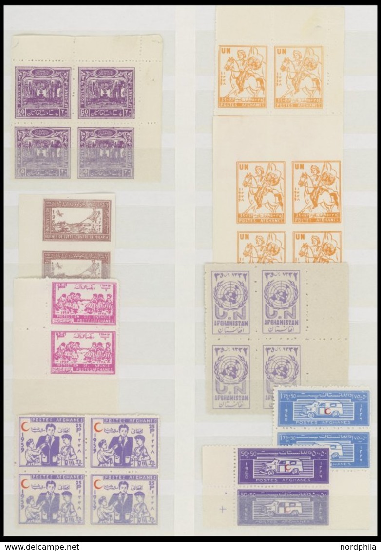 AFGHANISTAN **, fast nur postfrische Sammlung Afghanistan bis 1969, incl. Dienstmarken, Paketmarken, Zwangszuschlagsmark