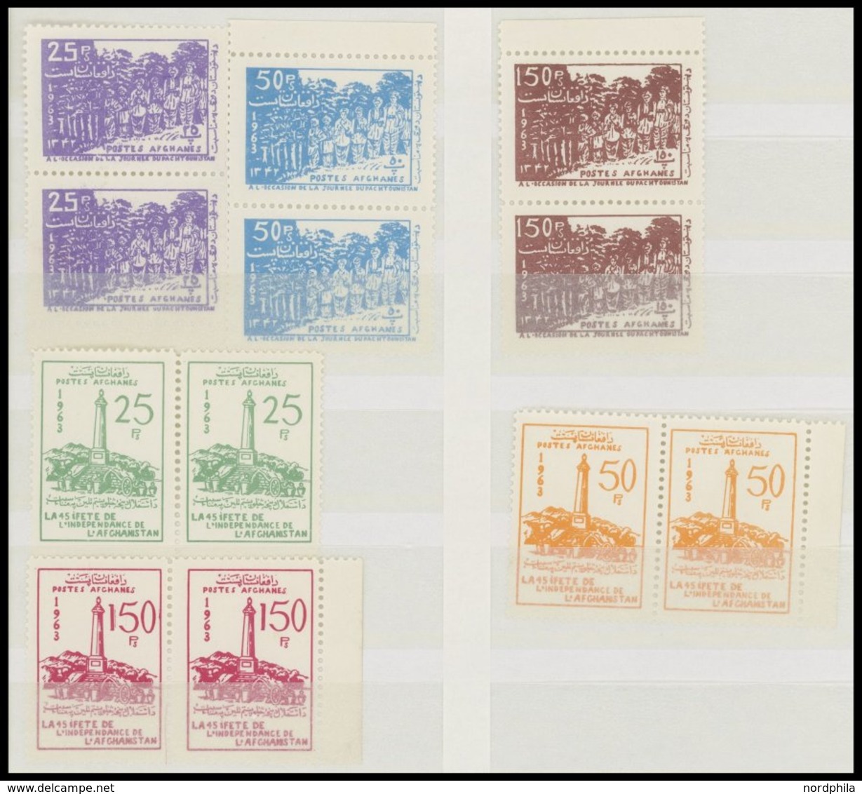 AFGHANISTAN **, fast nur postfrische Sammlung Afghanistan bis 1969, incl. Dienstmarken, Paketmarken, Zwangszuschlagsmark