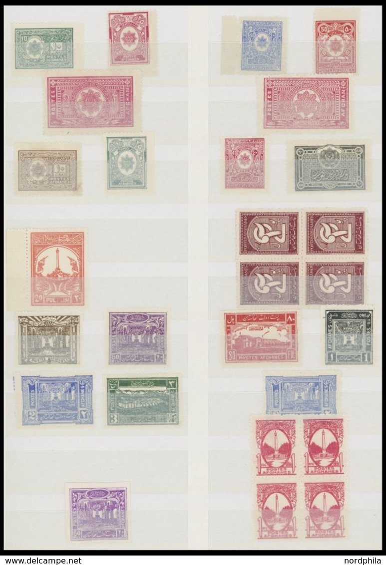 AFGHANISTAN **, fast nur postfrische Sammlung Afghanistan bis 1969, incl. Dienstmarken, Paketmarken, Zwangszuschlagsmark