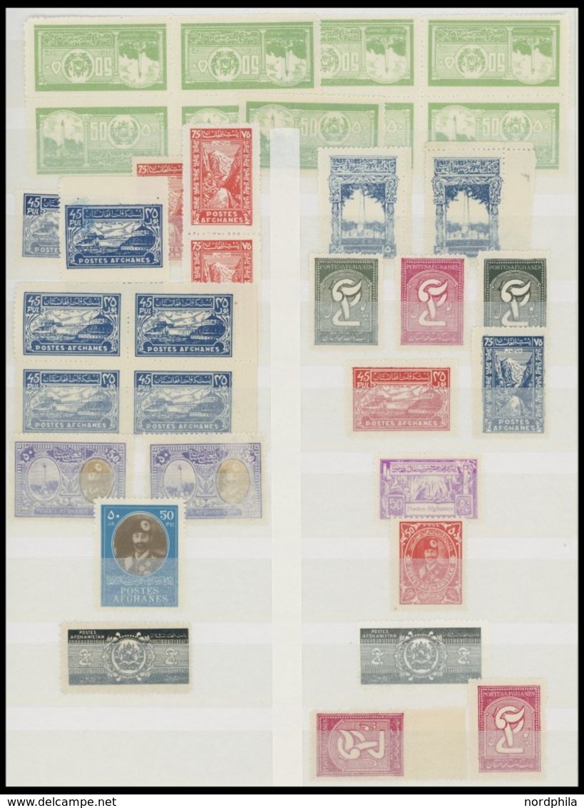 AFGHANISTAN **, fast nur postfrische Sammlung Afghanistan bis 1969, incl. Dienstmarken, Paketmarken, Zwangszuschlagsmark