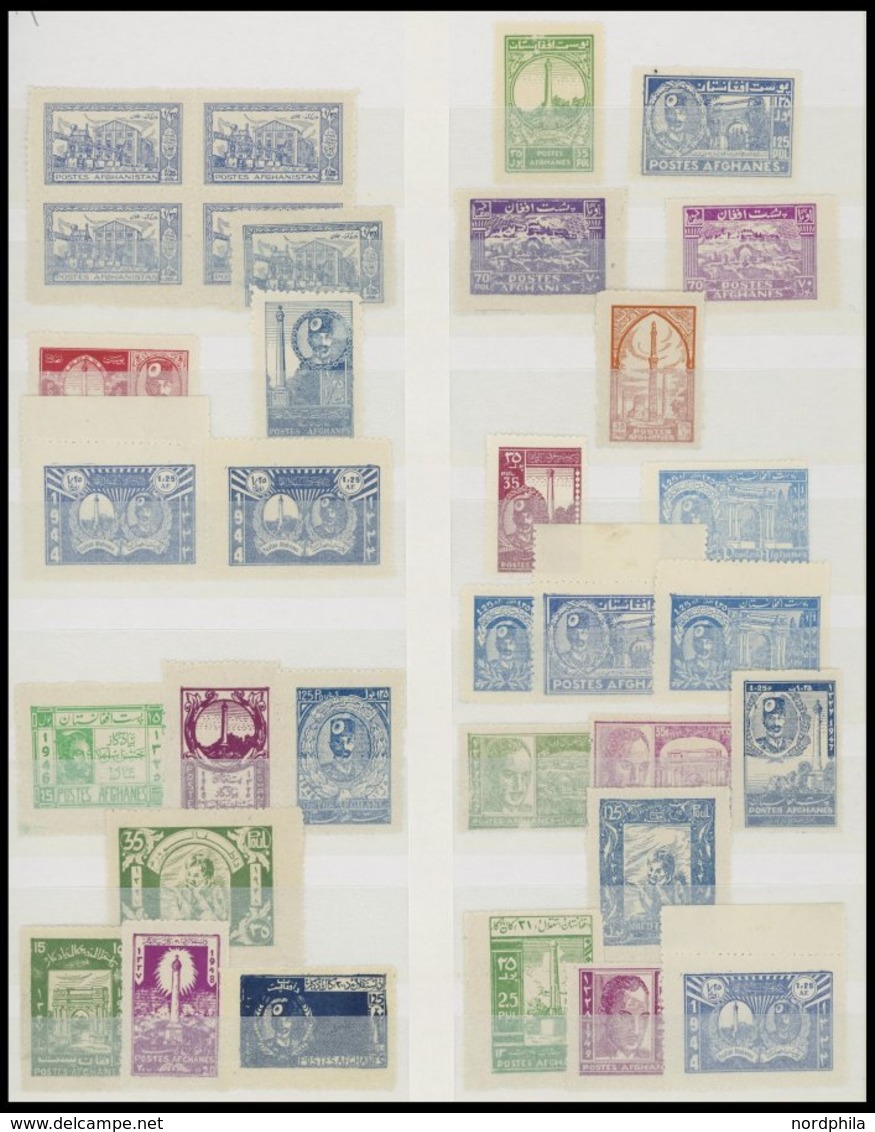 AFGHANISTAN **, fast nur postfrische Sammlung Afghanistan bis 1969, incl. Dienstmarken, Paketmarken, Zwangszuschlagsmark