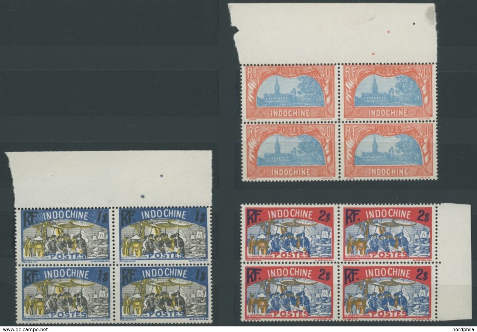 FRANZÖSISCH-INDOCHINA 123-46 VB **, 1927, Einheimische Motive In Viererblocks, Postfrischer Prachtsatz - Andere & Zonder Classificatie