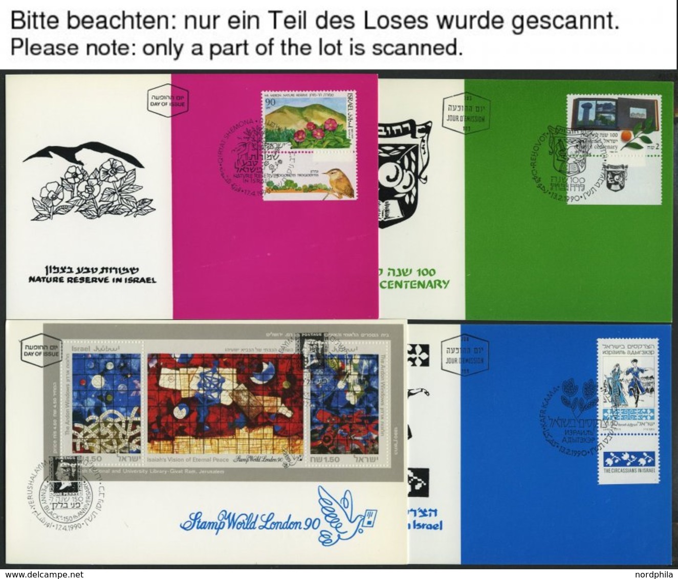 ISRAEL - SAMMLUNGEN, LOTS MK BRIEF, 1990, Kompletter Jahrgang Auf Maximumkarten, Pracht, Markenwert: Mi. 83.- - Colecciones & Series