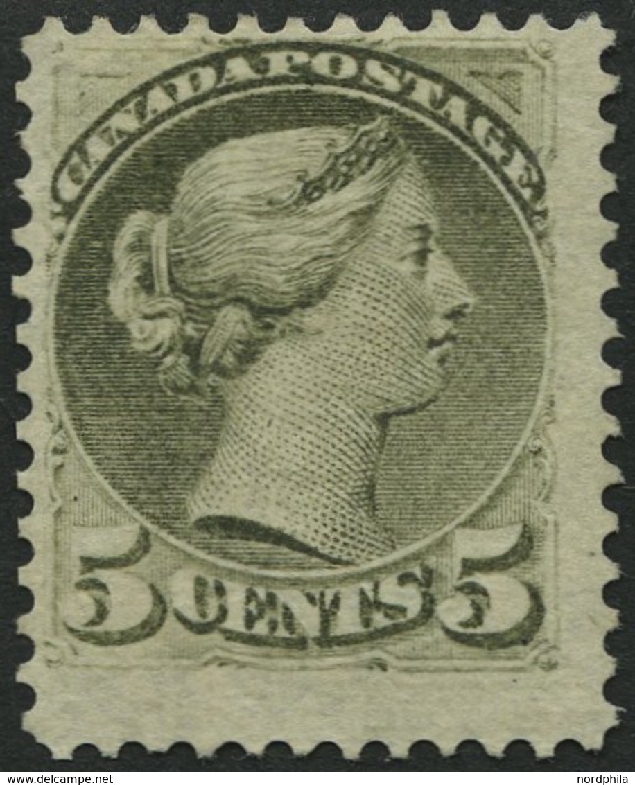 KANADA 29aA (*), 1876, 5 C. Bronzegrün, Gezähnt 12, Ohne Gummi, Pracht, Mi. (400.-) - Canadá