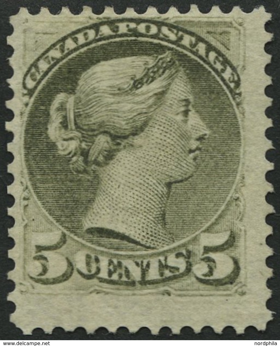 KANADA 29aA (*), 1876, 5 C. Bronzegrün, Gezähnt 12, Ohne Gummi, Pracht, Mi. (400.-) - Canada