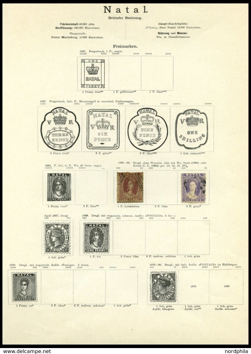 SÜDAFRIKA AB 1910 O,* , 1859-ca. 1900, Alter Sammlungsteil Südafrikanische Staaten, Insgesamt 55 Werte, Erhaltung Etwas  - Andere & Zonder Classificatie