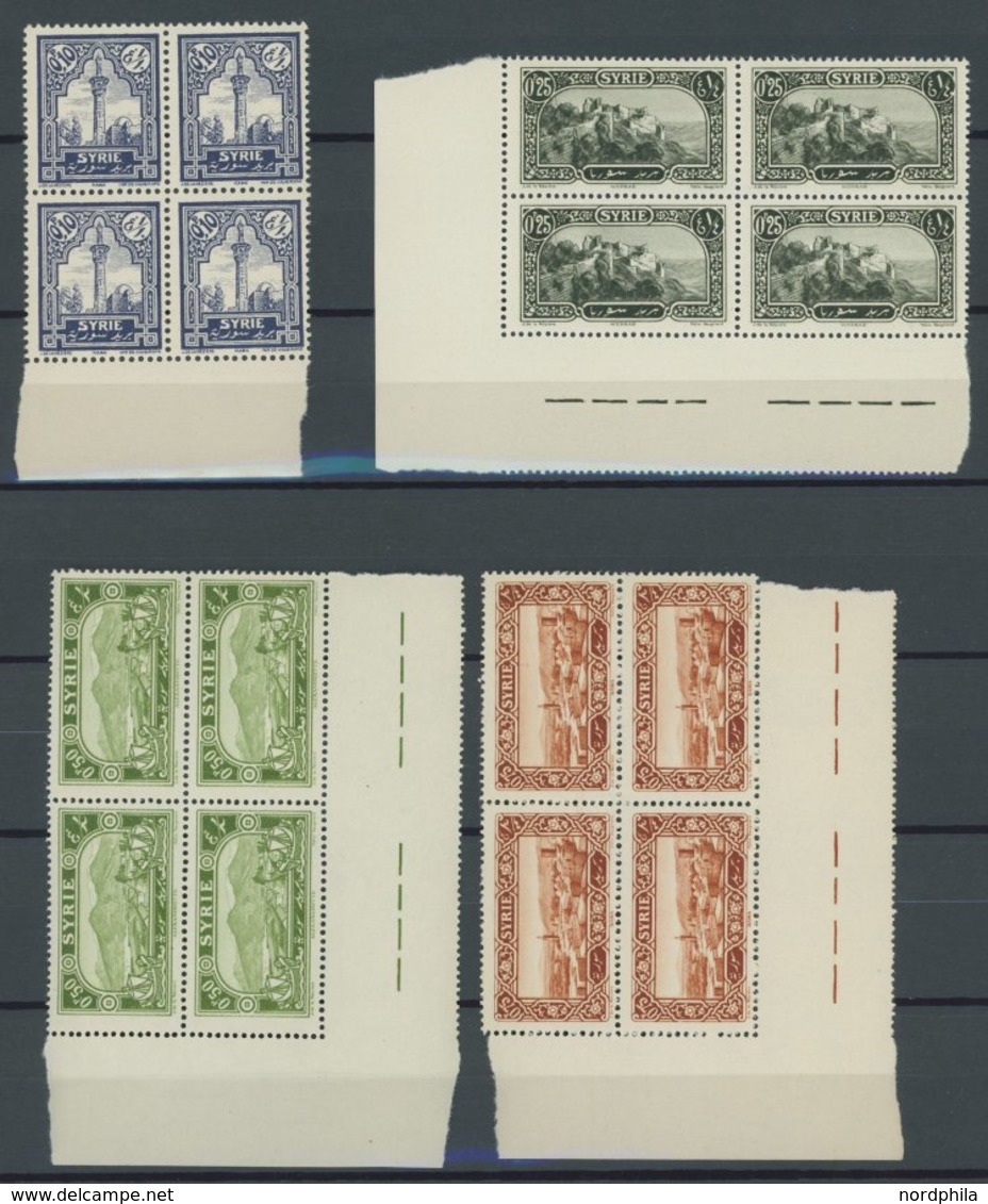 SYRIEN 263-75 VB **, 1925, Bauwerke Und Landschaften In Eckrandviererblock (0.10 P. Nur Vom Unterrand), Postfrischer Pra - Syria