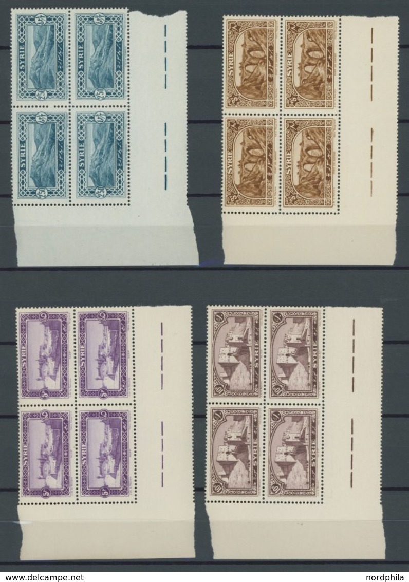 SYRIEN 263-75 VB **, 1925, Bauwerke Und Landschaften In Eckrandviererblock (0.10 P. Nur Vom Unterrand), Postfrischer Pra - Syria