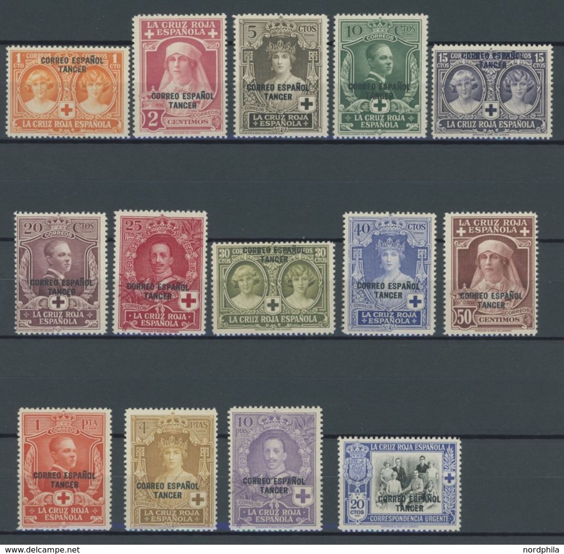 TANGER 9-22 **, 1926, Rotes Kreuz, Postfrisch, üblich Gezähnter Prachtsatz - Otros & Sin Clasificación