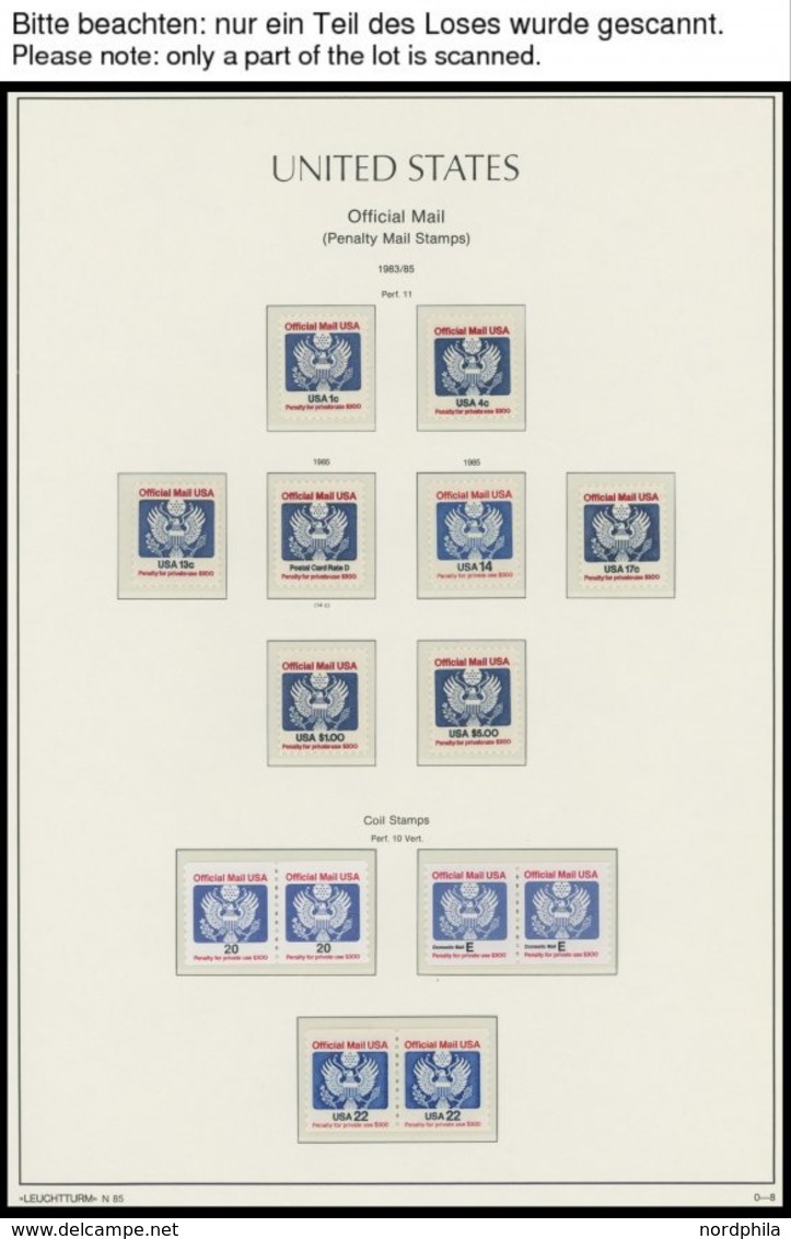 SAMMUNGEN, LOTS **, 1970-92, Postfrische Sammlung USA In 2 Roten Leuchtturm Falzlosalben, Wohl Weitgehend Komplett Mit V - Colecciones & Lotes