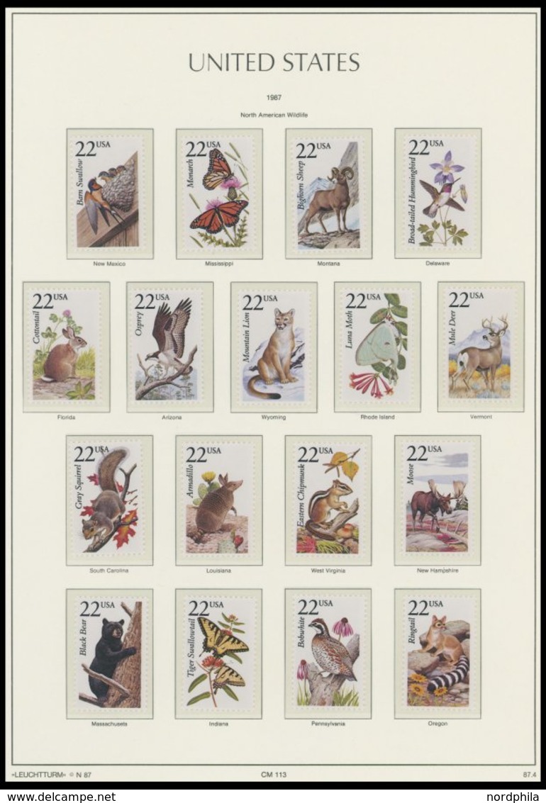 SAMMUNGEN, LOTS **, 1970-92, Postfrische Sammlung USA In 2 Roten Leuchtturm Falzlosalben, Wohl Weitgehend Komplett Mit V - Verzamelingen