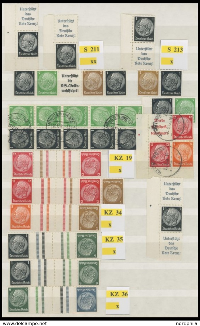 SLG., LOTS DEUTSCHLAND **,o,*,(*) , Partie Verschiedener Zusammendrucke Von 1919-96, überwiegend Dt. Reich Mit Einigen B - Altri & Non Classificati