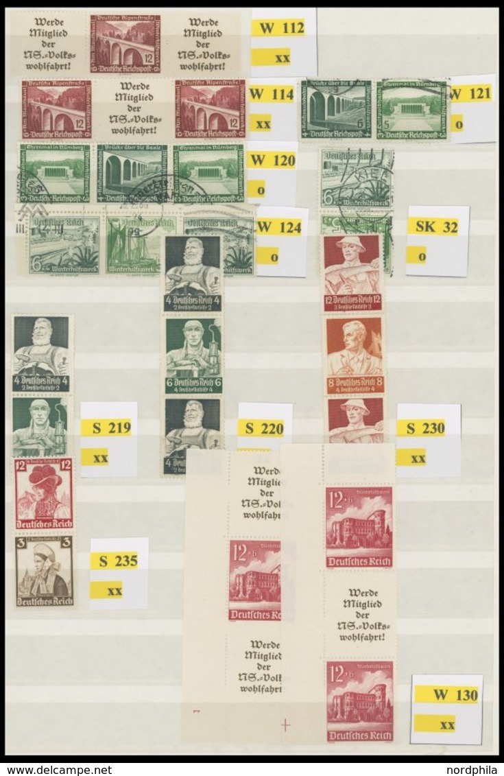 SLG., LOTS DEUTSCHLAND **,o,*,(*) , Partie Verschiedener Zusammendrucke Von 1919-96, überwiegend Dt. Reich Mit Einigen B - Otros & Sin Clasificación