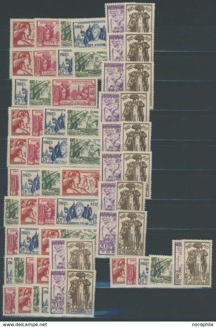 SLG. ÜBERSEE **, Omnibus Ausgabe: 1937 Paris Weltausstellung, 21 Postfrische Prachtsätze Verschiedener Länder - Andere & Zonder Classificatie