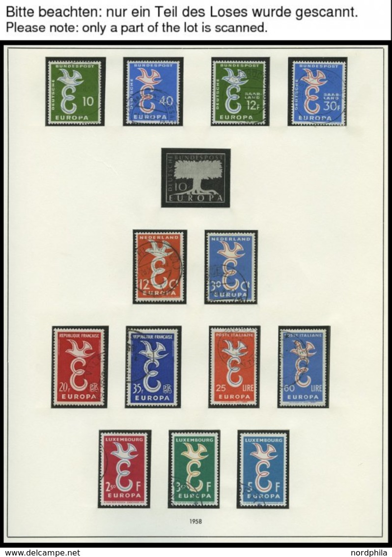 EUROPA UNION O, 1958-60, Stilisierte Taube, Geschlossene Kette Und Wagenrad, 3 Komplette Jahrgänge, Pracht, Mi. 123.50 - Andere & Zonder Classificatie