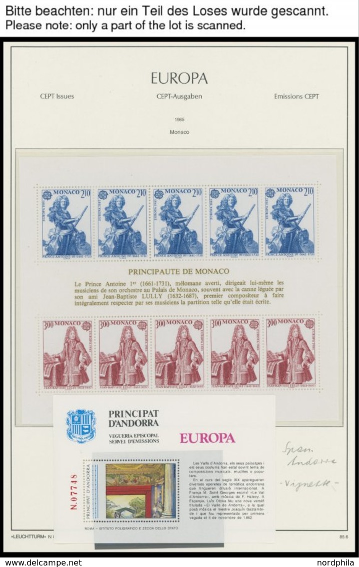 EUROPA UNION **, 1985, Jahr Der Musik, Bis Auf Gibraltar Und Liechtenstein Kompletter Jahrgang, Pracht, Mi. 190.20 - Autres & Non Classés