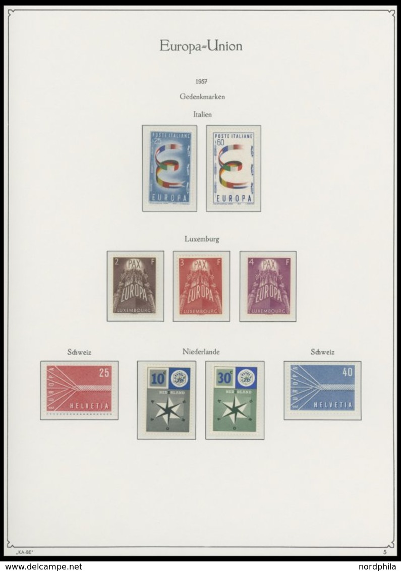 EUROPA UNION **, Komplette Postfrische Sammlung Gemeinschaftsausgaben Von 1956-88 Ohne Andorra 1972 In 3 KA-BE Falzlosal - Andere & Zonder Classificatie