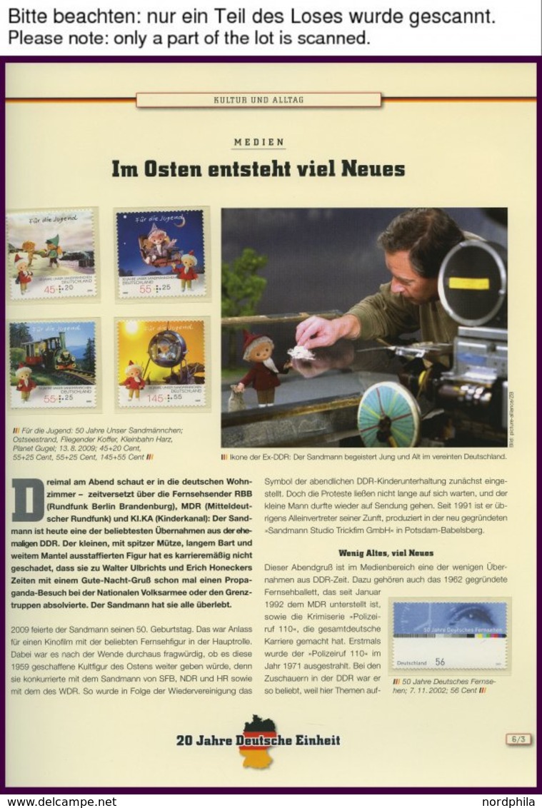 SONSTIGE MOTIVE **, Sammlung 20 Jahre Deutsche Einheit Im Spezialalbum Der Deutschen Post Mit Viel Information, Einer CD - Sin Clasificación