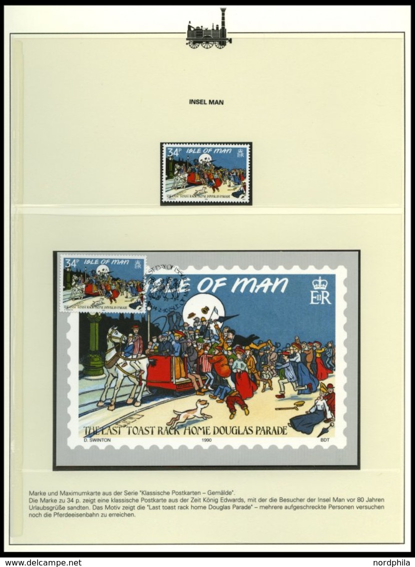 SONSTIGE MOTIVE **,Brief , Eisenbahn-Briefmarken auf Siegerseiten im Album und einem Leitzordner mit Einzelmarken, Block