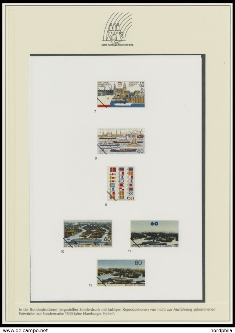 SONSTIGE MOTIVE **,Brief , 1989. Hamburgs Hafen wird 800 im Lindner Spezialalbum mit Einzelmarken, Blocks, Belegen, farb