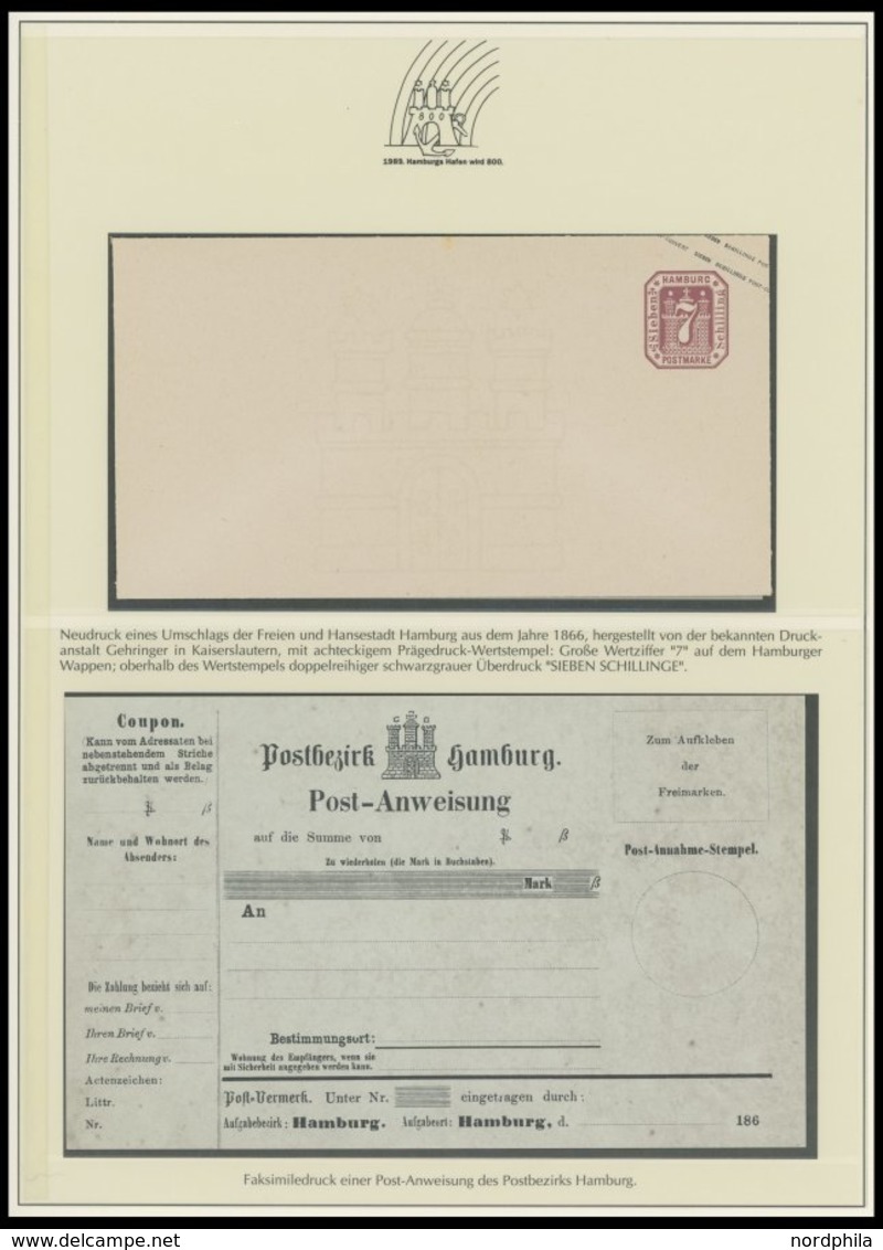 SONSTIGE MOTIVE **,Brief , 1989. Hamburgs Hafen wird 800 im Lindner Spezialalbum mit Einzelmarken, Blocks, Belegen, farb