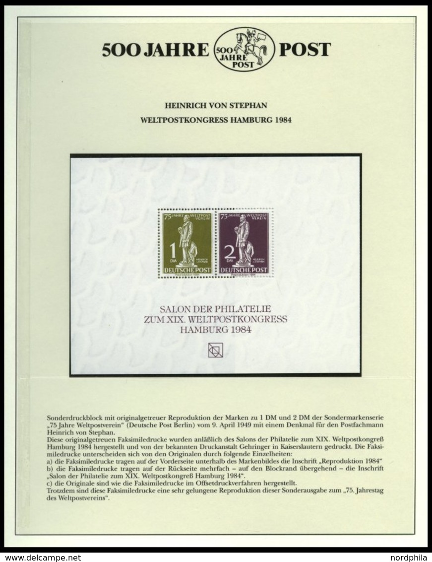 SONSTIGE MOTIVE **,Brief,o , 500 Jahre Post Auf Siegerseiten In 3 Alben Und Einem Leitzordner Mit Einzelmarken, Maximumk - Unclassified
