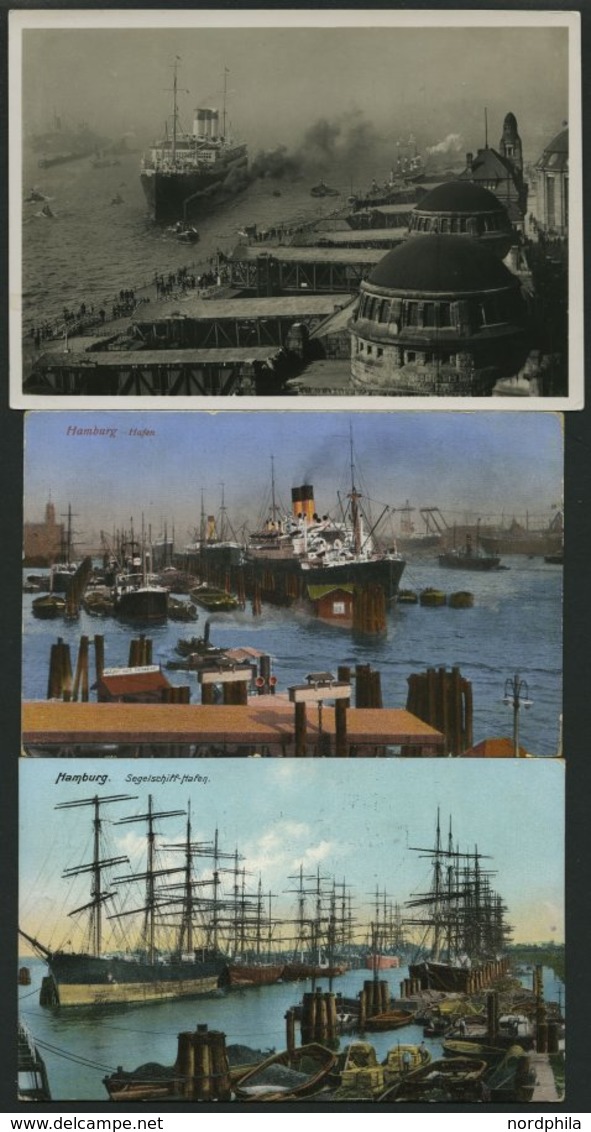 DEUTSCHLAND ETC. HAMBURG HAFEN, 3 Verschiedene Ansichtskarten, Ca. 1907-10 - Andere & Zonder Classificatie
