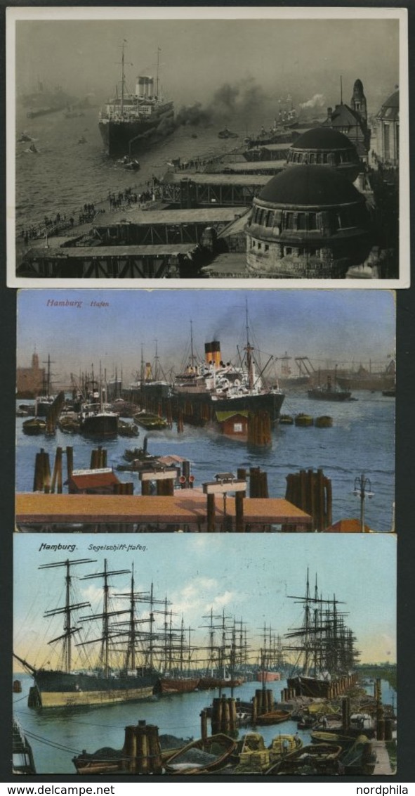 DEUTSCHLAND ETC. HAMBURG HAFEN, 3 Verschiedene Ansichtskarten, Ca. 1907-10 - Altri & Non Classificati