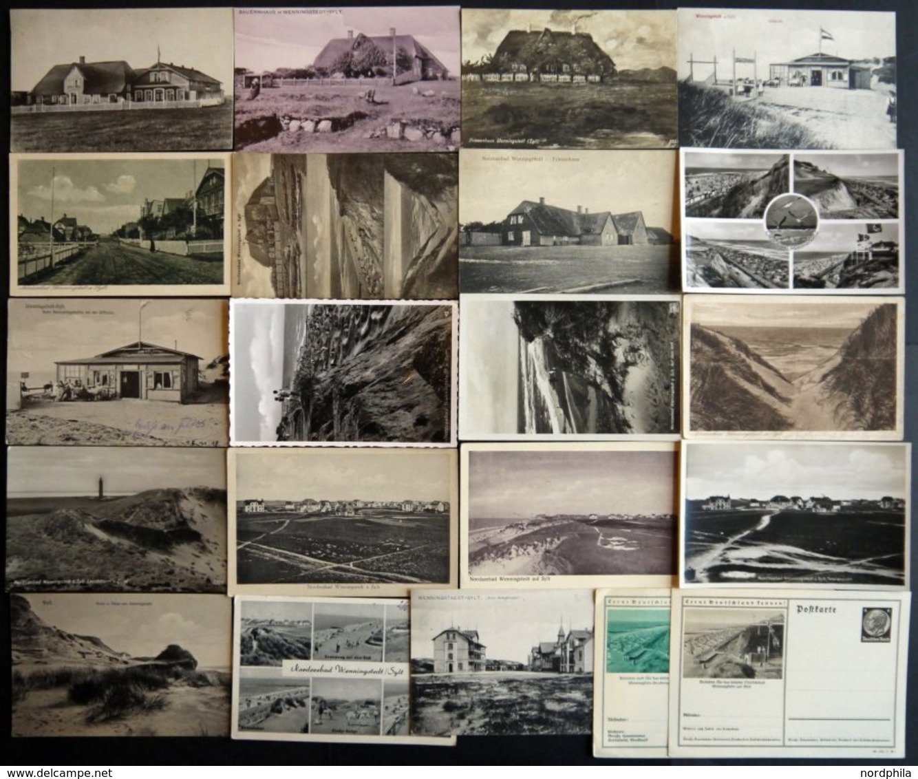 DEUTSCHLAND ETC. SYLT - Wenningstedt, Sammlung Von 41 Verschiedenen Ansichtskarten Im Briefalbum - Autres & Non Classés