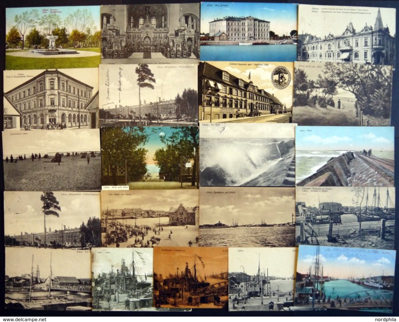 ALTE POSTKARTEN - LETTLAN LIBAU, 80 Verschiedene Ansichtskarten Mit Teils Seltenen Motiven, Alles Feldpostkarten Von 191 - Lettonie