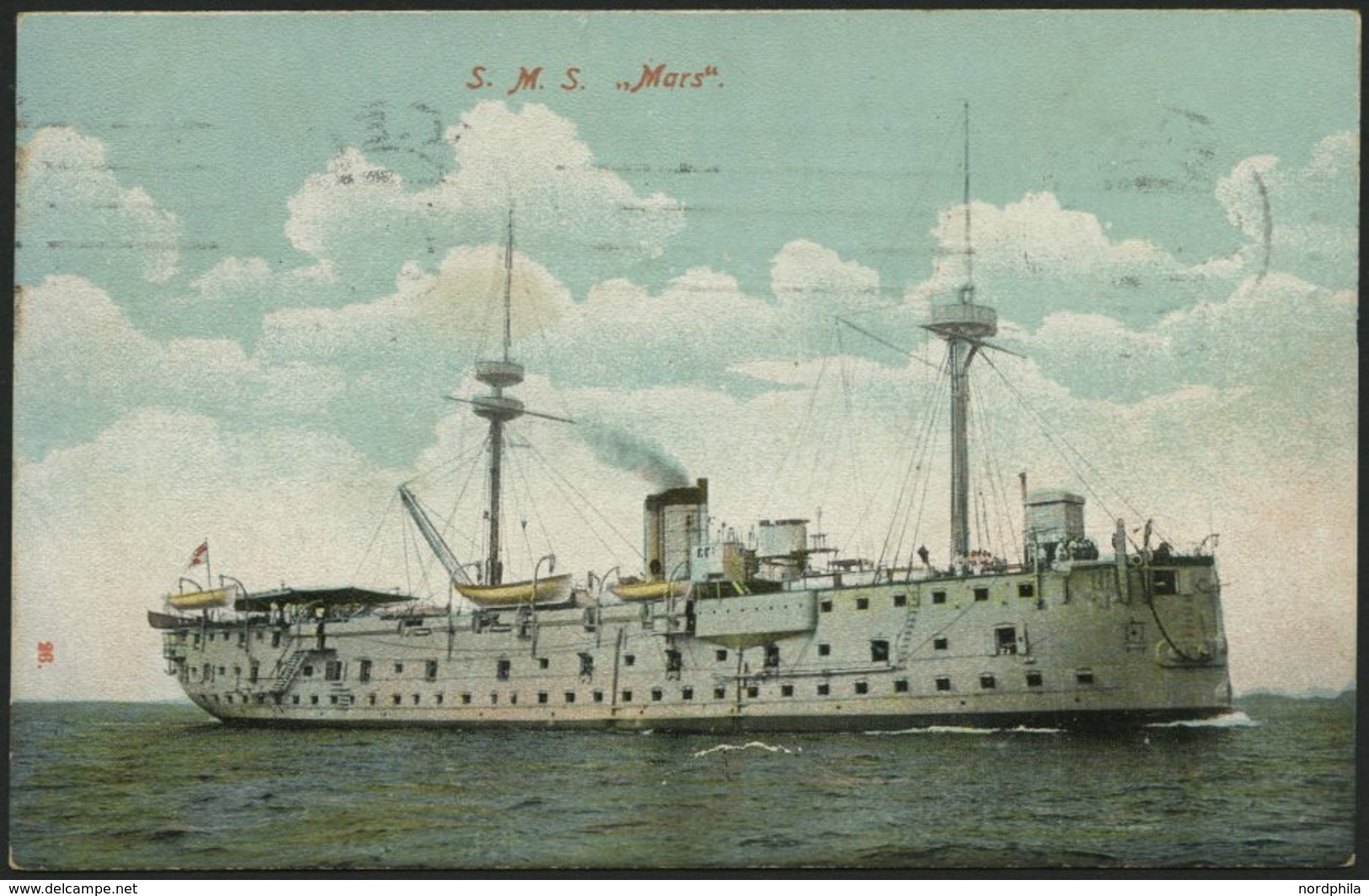 ALTE POSTKARTEN - SCHIFFE KAISERL. MARINE S.M.S. Mars, Gebrauchte Karte Aus Kiel - Warships