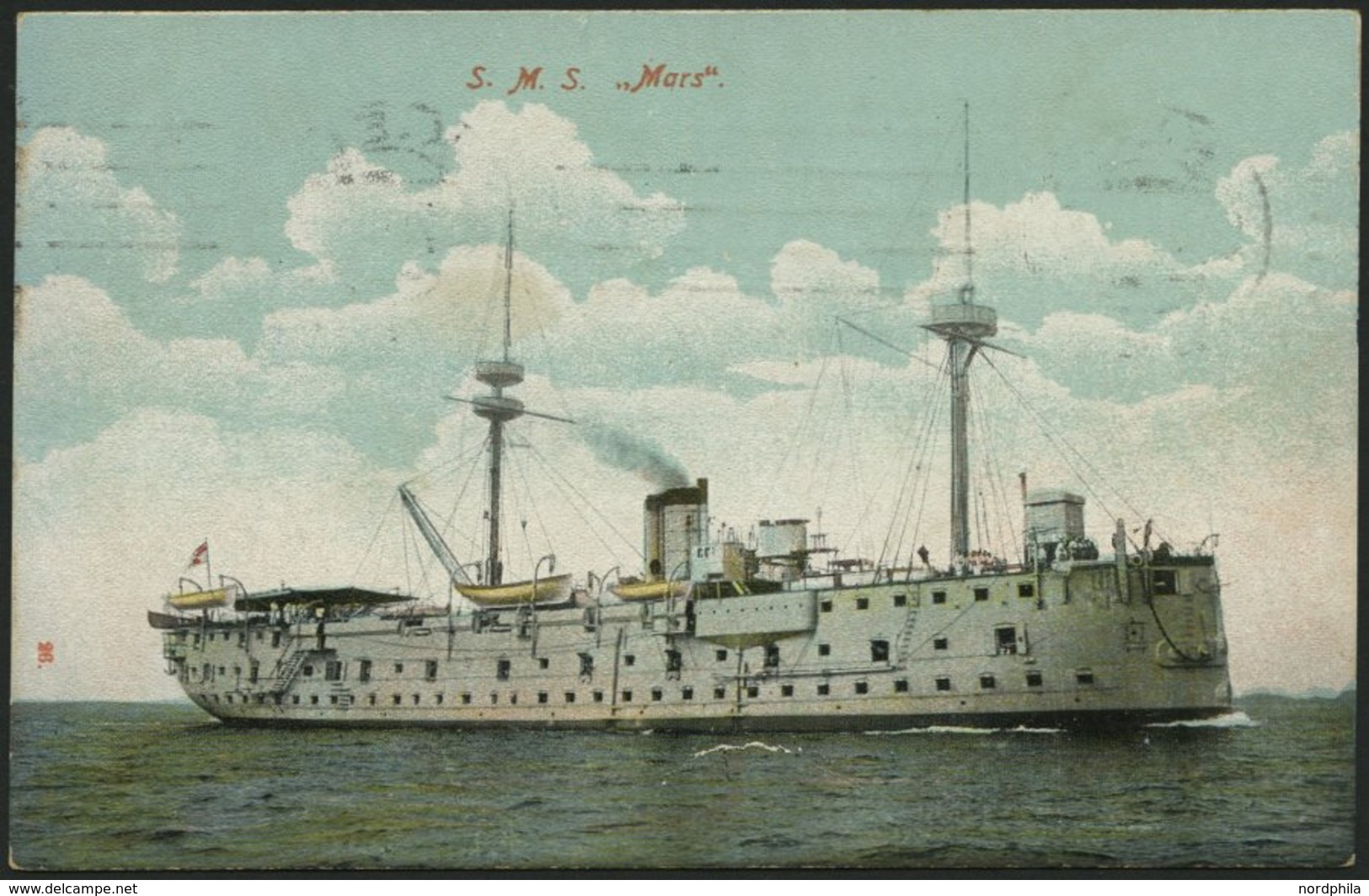 ALTE POSTKARTEN - SCHIFFE KAISERL. MARINE S.M.S. Mars, Gebrauchte Karte Aus Kiel - Guerra