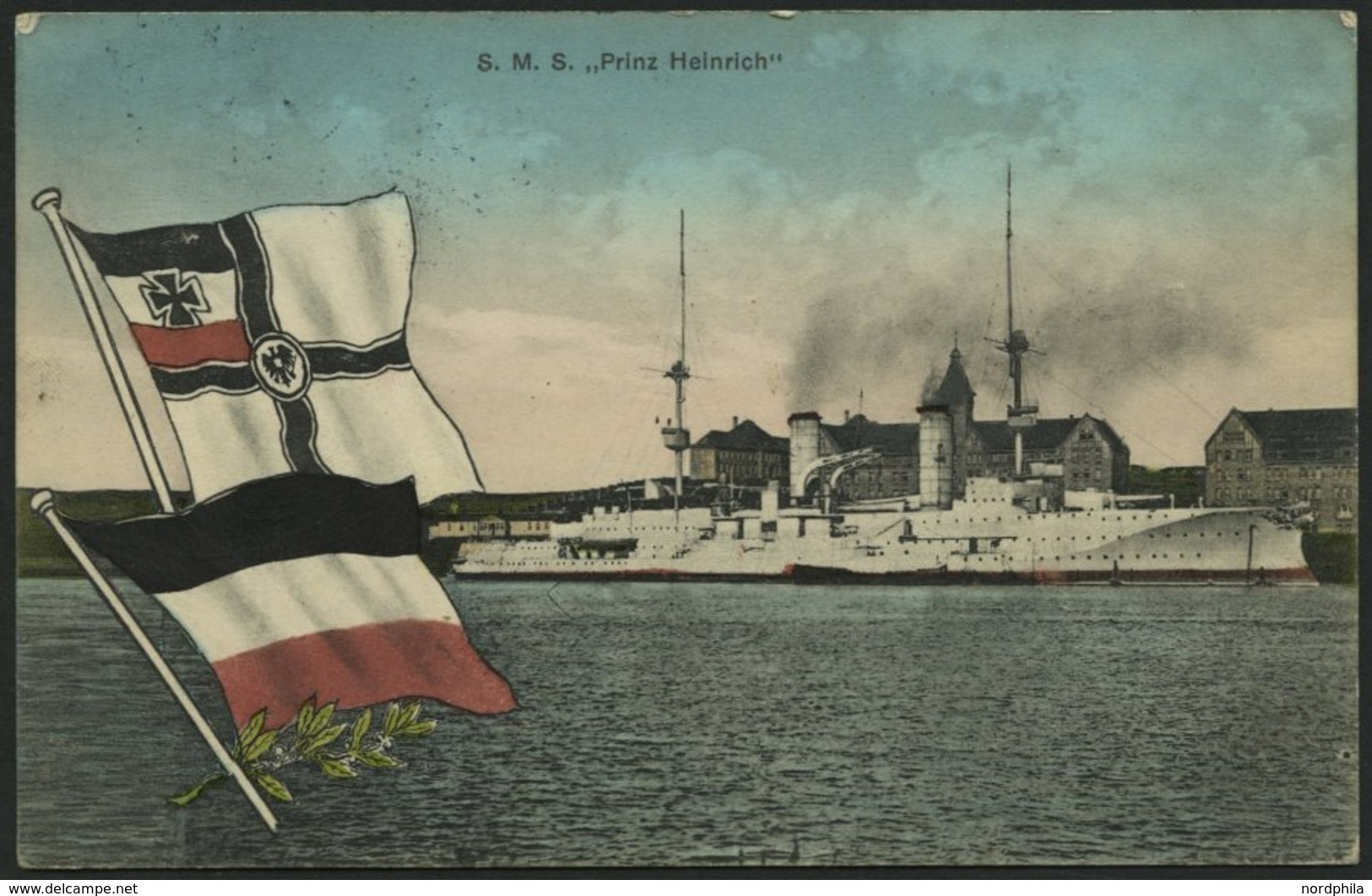 ALTE POSTKARTEN - SCHIFFE KAISERL. MARINE BIS 1918 S.M.S. Prinz Heinrich, Eine Gebrauchte Karte - Guerre