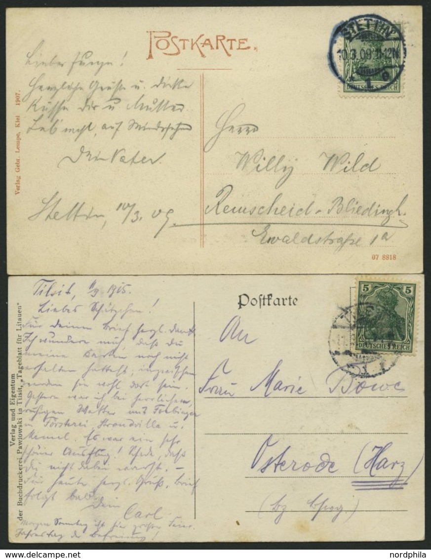 ALTE POSTKARTEN - SCHIFFE KAISERL. MARINE S.M.S. Thetis, 4 Karten, 2 Gebrauchte - Warships