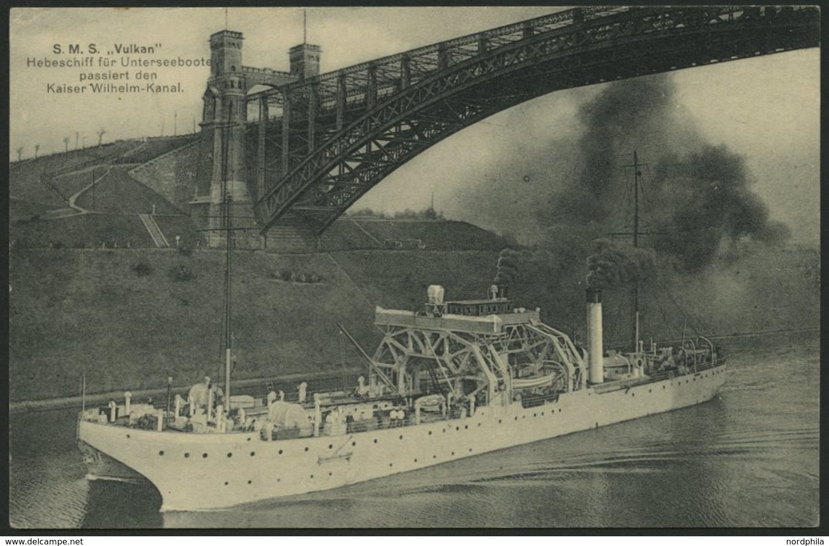 ALTE POSTKARTEN - SCHIFFE KAISERL. MARINE S.M.S. Vulkan, Passiert Den Kaiser Wilhelm-Kanal, Ungebrauchte Karte - Warships