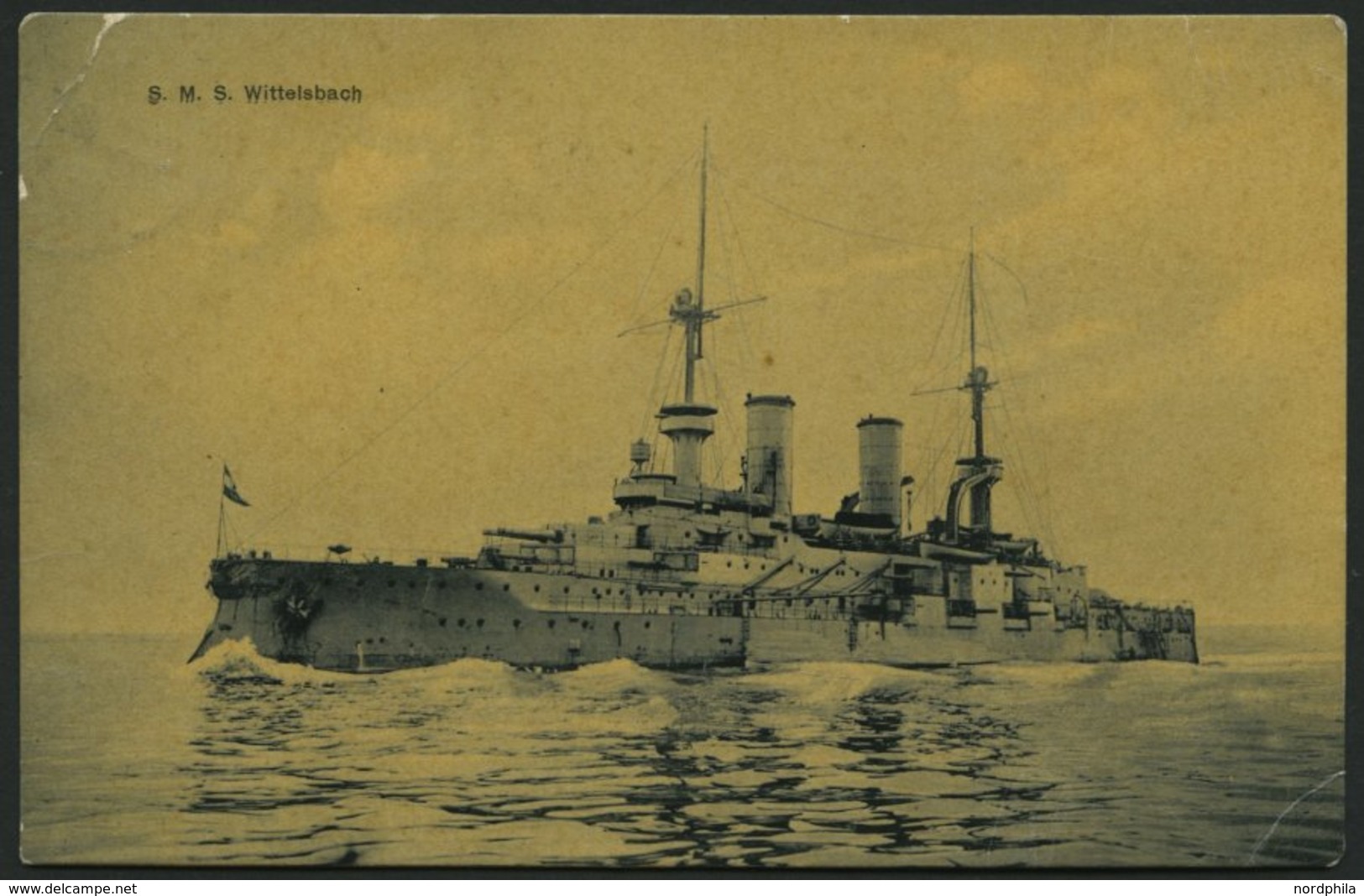 ALTE POSTKARTEN - SCHIFFE KAISERL. MARINE S.M.S. Wittelsbach, Gebrauchte Karte, Eine Ecke Etwas Geknickt - Warships