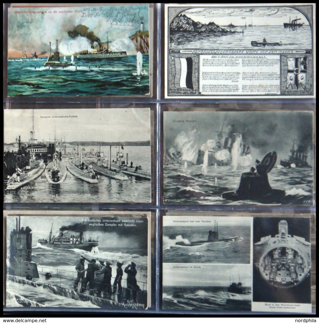 ALTE POSTKARTEN - SCHIFFE KAISERL. MARINE BIS 1918 U-Boote: Sammlung von 96 verschiedenen Ansichtskarten mit U-Boot-Moti