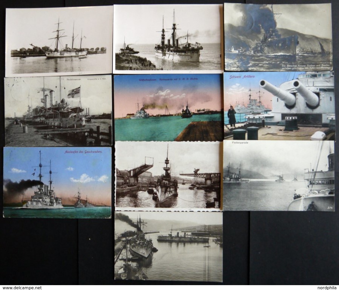 ALTE POSTKARTEN - SCHIFFE KAISERL. MARINE BIS 1918 Kriegsschiffe, Interessante Sammlung Von 54 Karten, Teils Sehr Selten - Warships