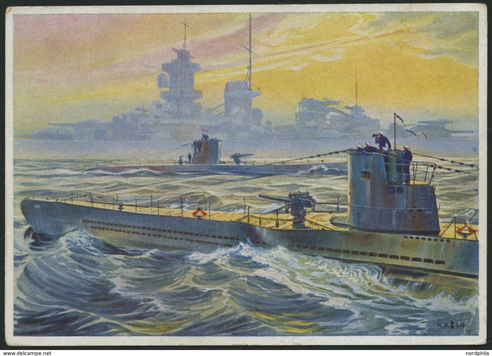 ALTE POSTKARTEN - SCHIFFE Ausfahrende U-Boote, Bild 2 Der Wehrmachts-Postkarten Serie 3, Ungebraucht - Marítimo