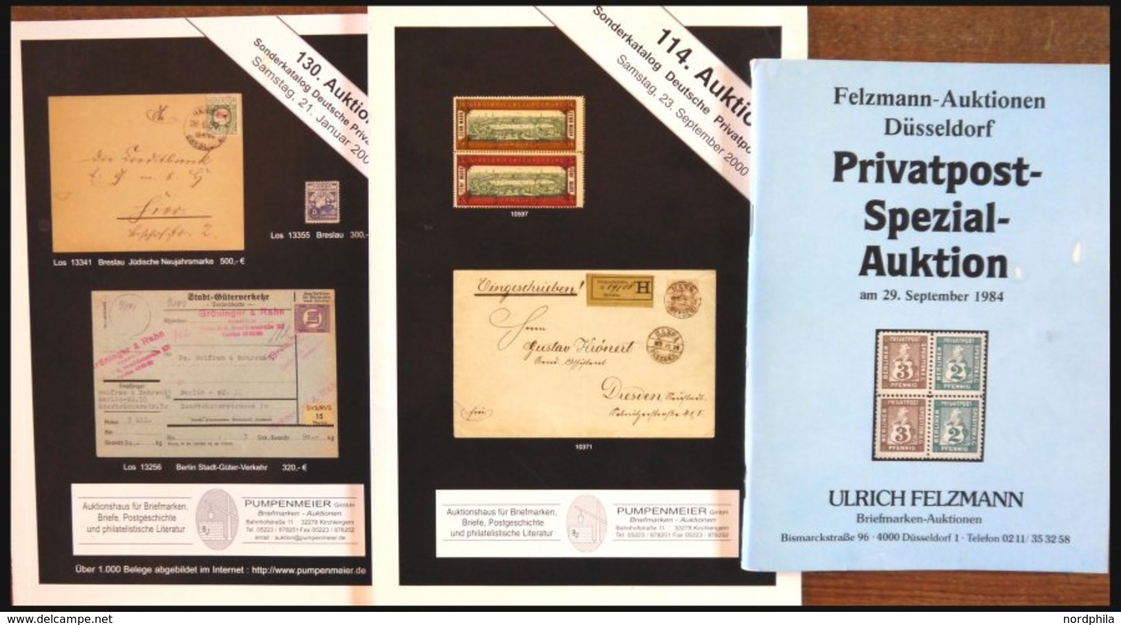 PHIL. LITERATUR Privatpost - Sonder- Und Spezialauktionen Von 1984-2006, 3 Verschiedene Kataloge - Filatelie En Postgeschiedenis