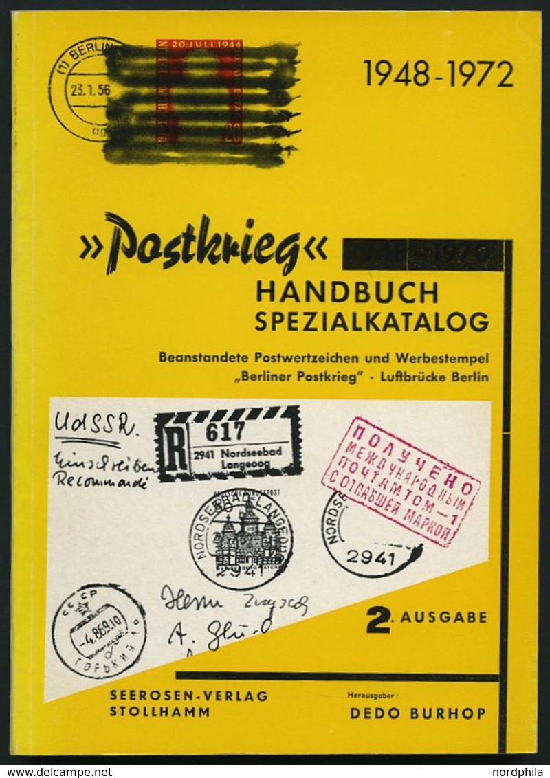 PHIL. LITERATUR Spezial-Katalog über Postkriegs-Belege 1948-1972, 2. Ausgabe 1973, Dedo Burhop, 138 Seiten - Philatélie Et Histoire Postale