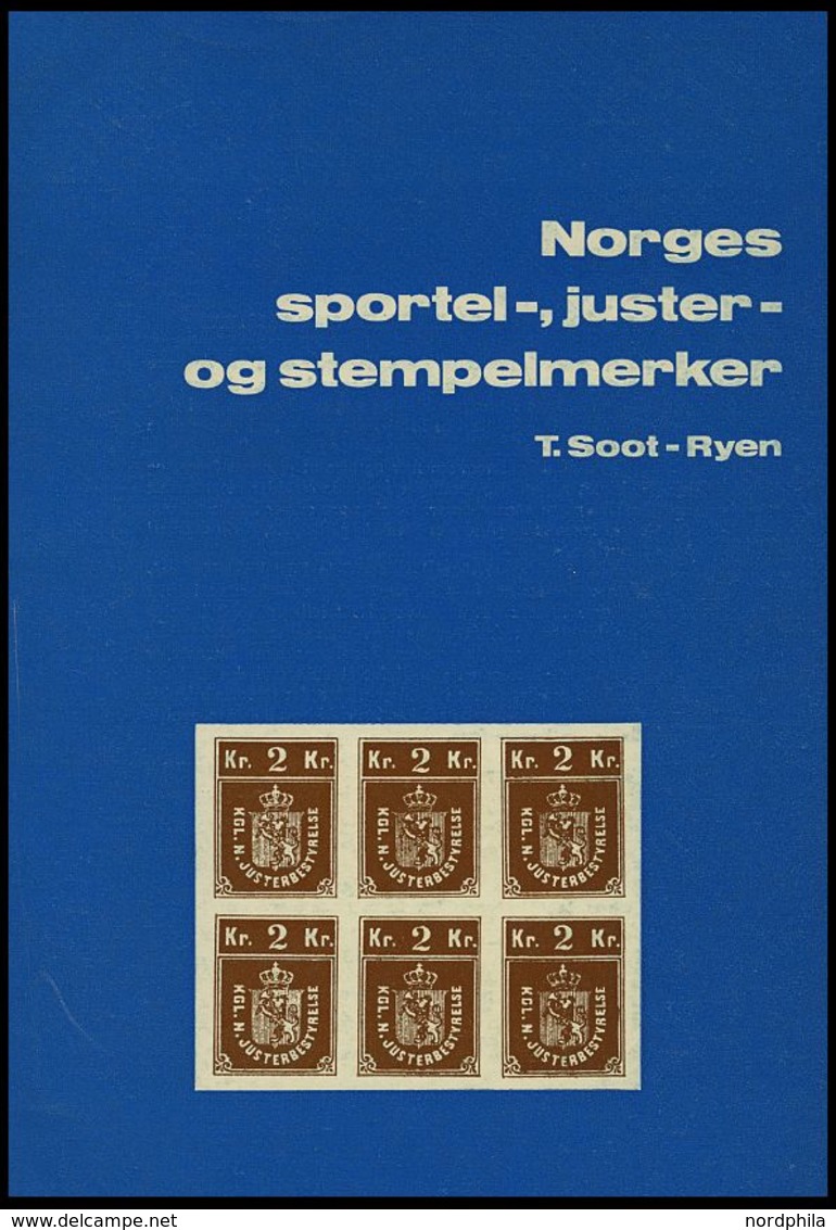 PHIL. LITERATUR Norges Sportel-, Juster- Og Stempelmerker, 1975, Oslo Filatelistklubb, 50 Seiten, Mit Farbiger Tafel Und - Filatelia E Historia De Correos