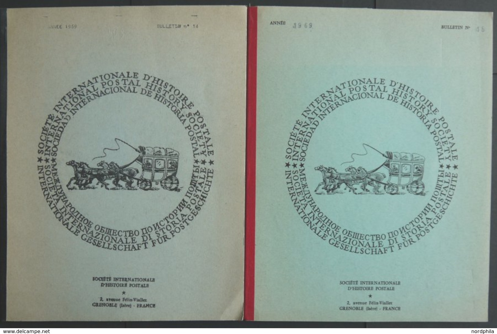 PHIL. LITERATUR Société Internationale D`Historie Postale, Bulletin No. 14 Und 15, 1969, Internationale Gesellschaft Für - Filatelia E Storia Postale