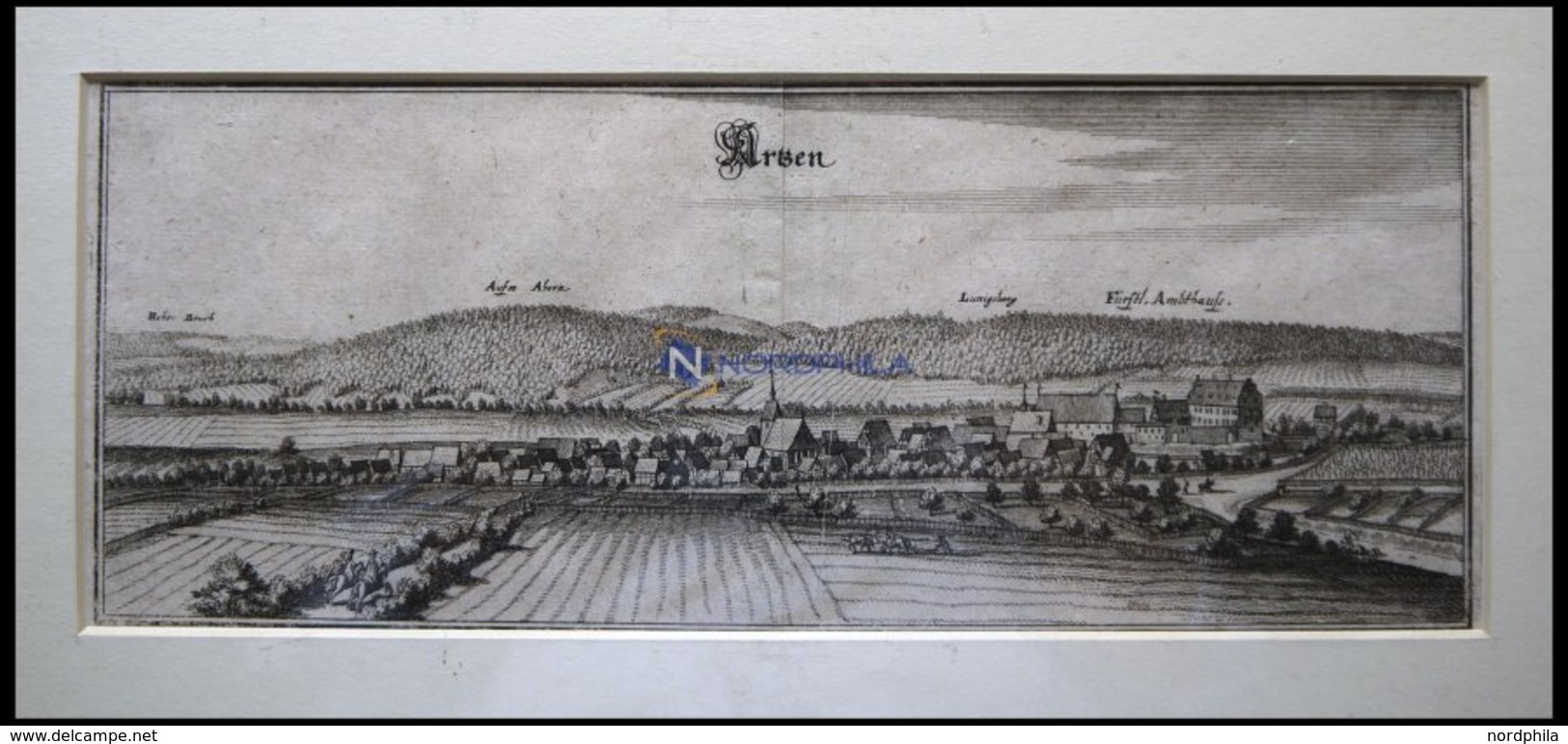 AERZEN, Gesamtansicht, Kupferstich Von Merian Um 1645 - Litografia