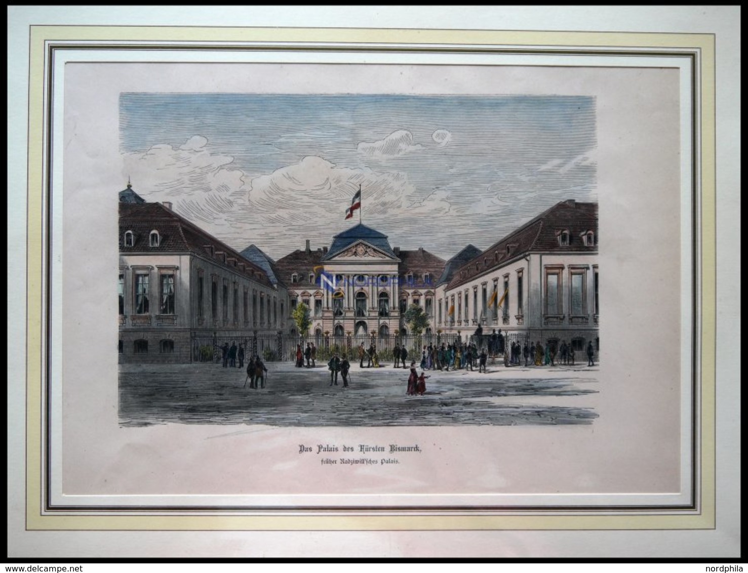 BERLIN: Das Palais Des Fürsten Bismark, Kolorierter Holzstich Um 1880 - Litografía