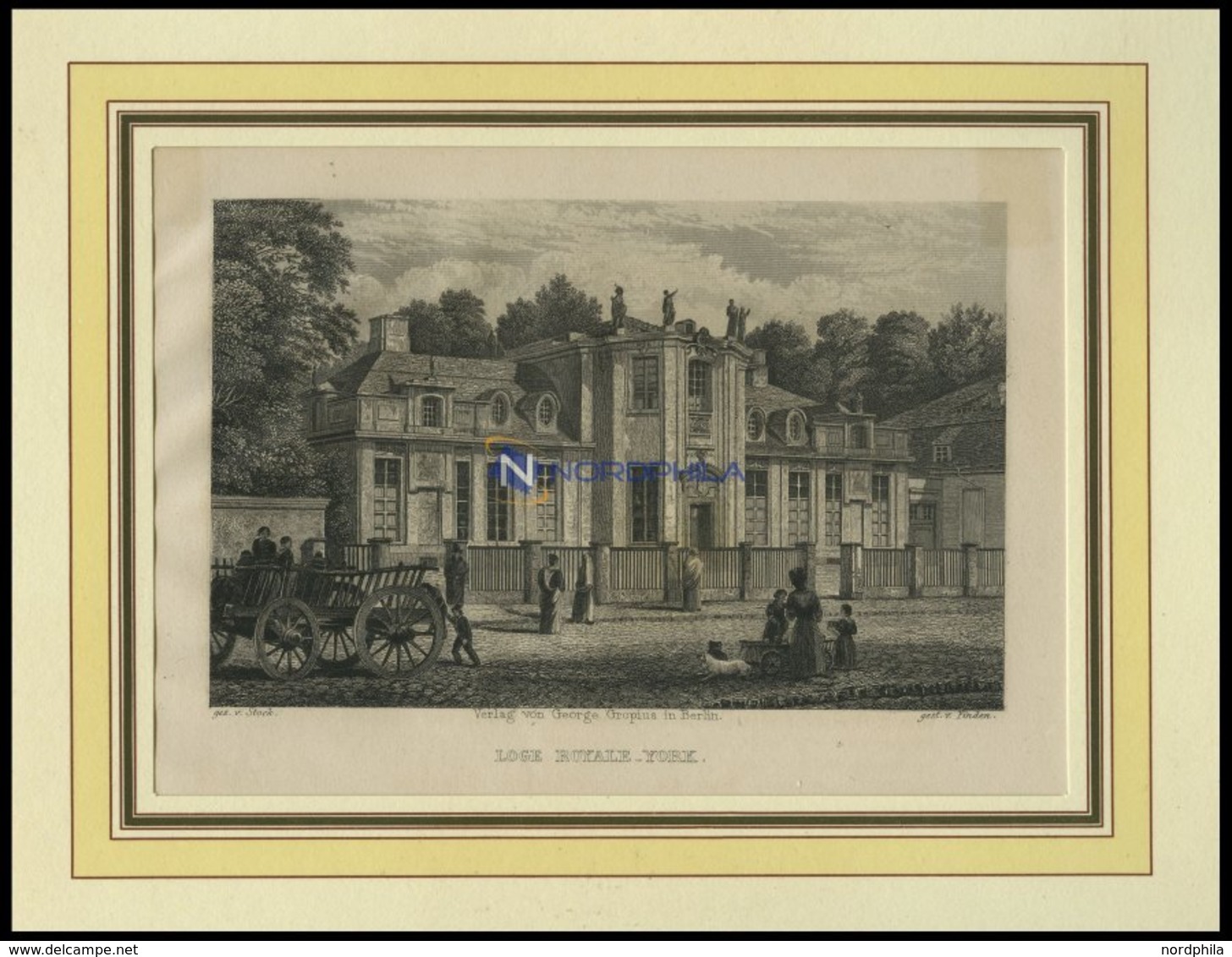 BERLIN: Loge Royale York, Stahlstich Von Stock/Finden Um 1833 - Lithographies