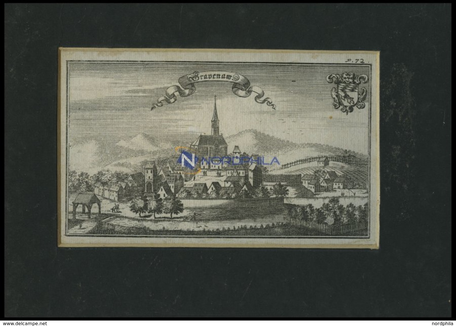 GRAFENAU/NDB., Gesamtansicht, Kupferstich Von Ertl, 1687 - Litografía